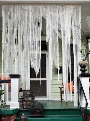 Ghostly Outdoor Draperies For Halloween by HGTV