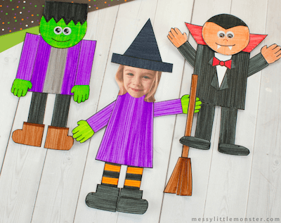 Halloween Mix & Match Paper Crafts For Kids by Messy Little Monster