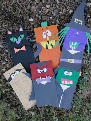 Halloween Paper Bag Puppets by Make And Takes