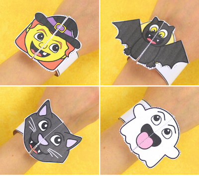 Halloween Paper Bracelets by Easy Peasy And Fun