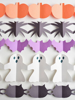 DIY Halloween Paper Craft Garland Cutouts by One Little Project