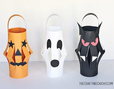 Halloween Paper Lanterns Kid Craft by The Crafting Chicks