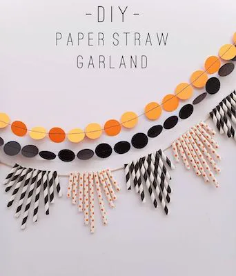Halloween Paper Straw Garland by Tell Love And Party