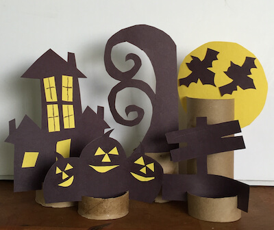 Halloween Scene Paper Craft by Surviving A Teacher's Salary