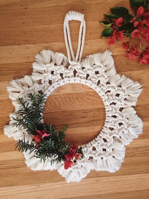 Macrame Holiday Wreath from Language Of Knots