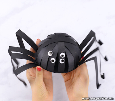 Paper Strips Spider Craft by Easy Peasy And Fun