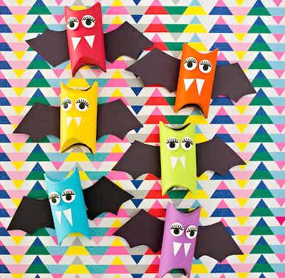 Rainbow Paper Tube Bats by Hello Wonderful