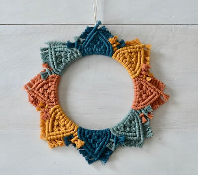 Retro Multicolor Macrame Wreath from The Twistery