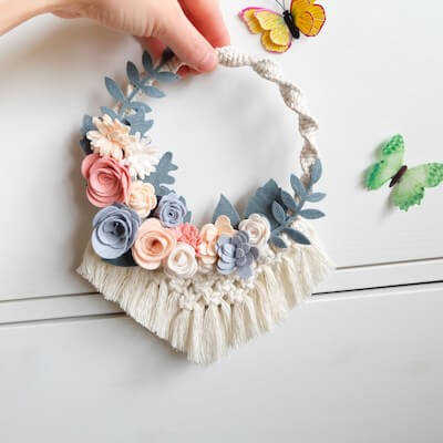 Small Boho Macrame Wreath from Heartstrings By Kasia