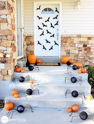Spiders & Bats Invasion Outdoor Halloween Decor by One Good Thing