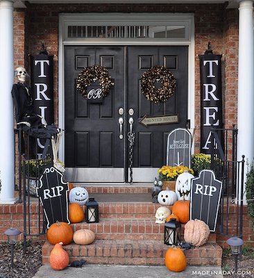 Spooky DIY Hallowen Chalkboard Tombstones by Made In A Day