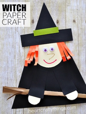 Witch Paper Craft For Halloween by I Heart Crafty Things