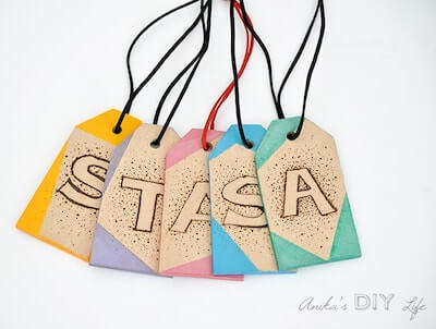 Wood Burning DIY Monogrammed Luggage Tags by Anika's DIY Life