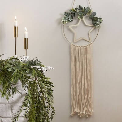 Wooden Macrame Christmas Wreath from Hooray Days