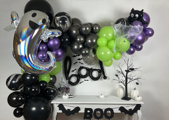BOO Halloween Balloon Garland Kit from DuchessSupplyCompany