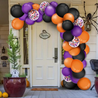 Balloon Garland Halloween Porch Decoration Kit from DuchessSupplyCompany