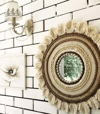 DIY Bohemian Macrame Mirror by Sasha Macramessage