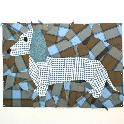 Patrón de colcha de papel inglés con diseño de perro Dachshund de themakerAU