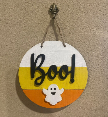 Ghost Boo Sign DIY Halloween Outdoor Halloween Decoration from DaylynnsDesignsShop