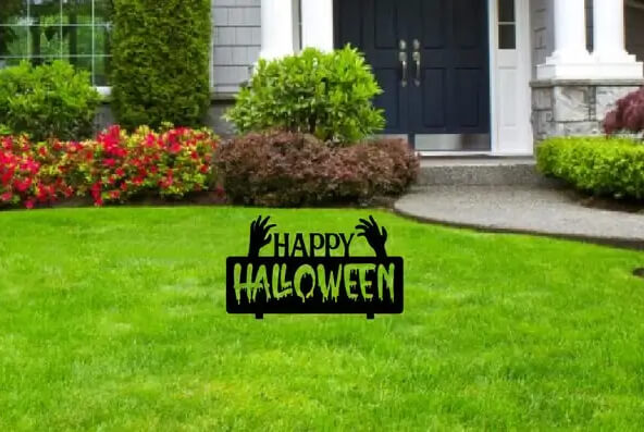 Happy Stake Art DIY Halloween Yard Decoration from readytocutdxf