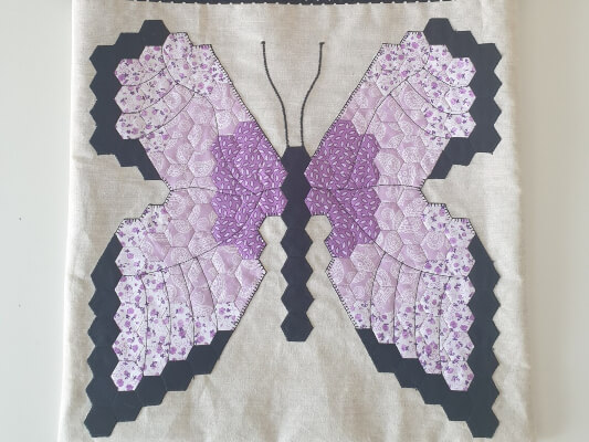 Hexie English Paper Pieced Butterfly Pattern from RachaelannTextiles