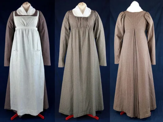 18 Regency Dress Patterns 14 Regency Dress with Front Closure, Apron, Cap and Fichu Pattern by BlackSnailPatterns