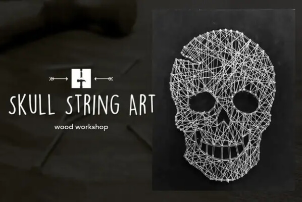 Skull String Art Kit from HandsInArtStudio