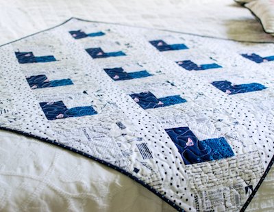 Baby Heart Log Cabin Quilt Pattern by Sew Can She