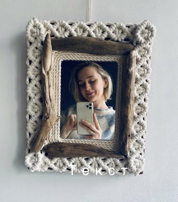 Boho Macrame Square Mirror by Sasha Macramessage