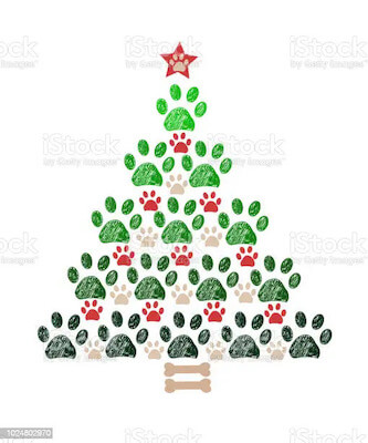 Bone And Paw Christmas Tree Clipart by iStock