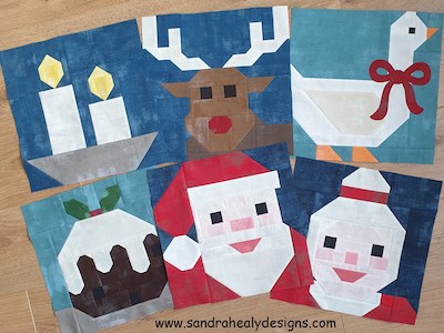 Christmas Quilt Blocks Pattern by Sandra Healy Designs