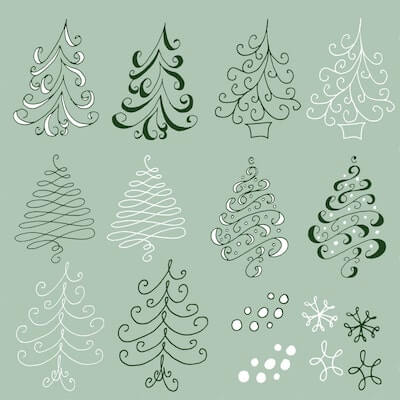 Christmas Tree Clipart Set by The Pen And Brush