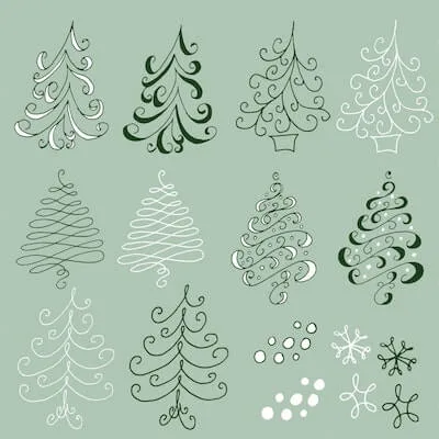 Christmas Tree Clipart Set by The Pen And Brush