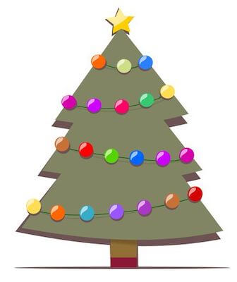 Christmas Tree With Lights Clipart by Open Clipart