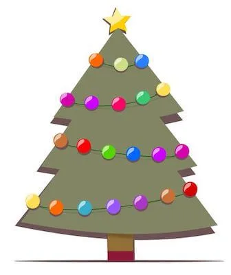 Christmas Tree With Lights Clipart by Open Clipart