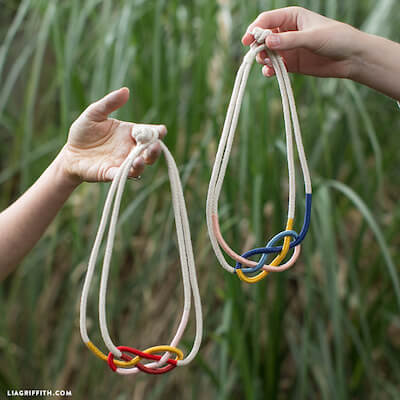 Colorful Macrame Knot Necklace by Lia Griffith