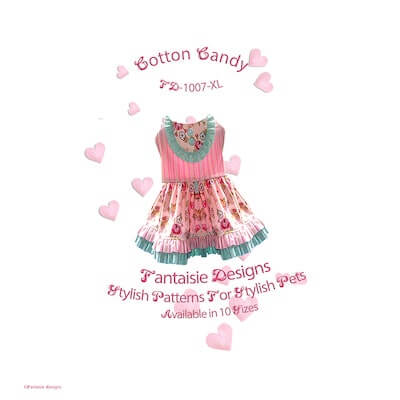 Cotton Candy Dog Dress Sewing Pattern by F Designs Pet Patterns