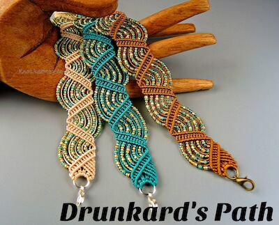 Drunkard's Path Micro Macrame Jewelry Pattern by Knot Just Macrame