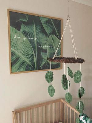 Eucalyptus Feather Macrame Mobile from Coco Pop Creations