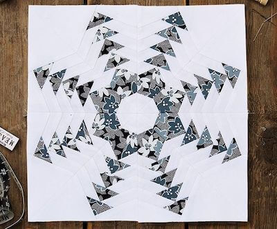 Free Snowflake Quilt Block Pattern by Gathered