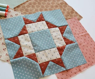 Free Star Quilt Block Pattern by Gathered