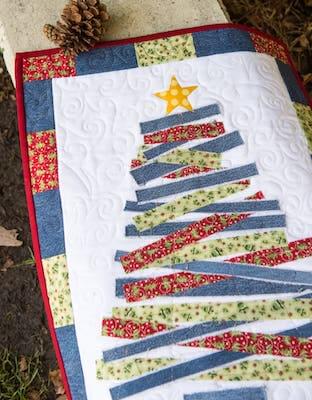 Jean Christmas Tree Wall Hanging Quilt Pattern by Inventive Denim
