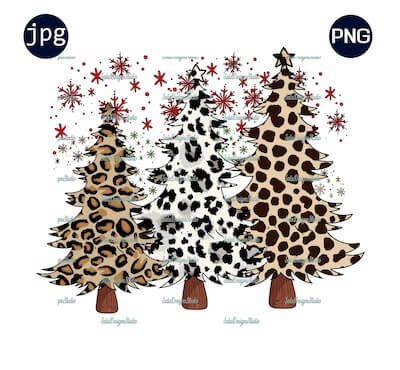 Leopard Christmas Tree Clipart by Sala Designs Studio