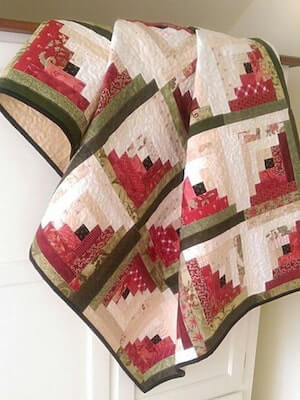 Log Cabin Quilt Pattern by Maple Cottage Designs