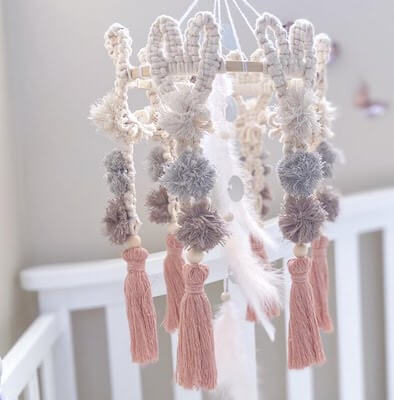 Bunny Macrame Crib Mobile by Bochiknot Macrame