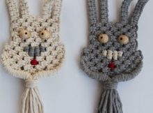 Macrame Bunny For Easter Decor by Sasha Macramessage