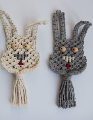 Macrame Easter Bunny Decor by Sasha Macramessage