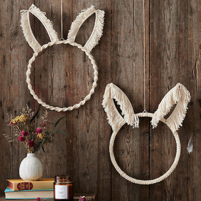 Macrame Bunny Wreath by Hobby Craft