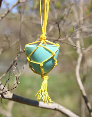 Macrame Easter Egg Bird Feeder by Honestly Modern