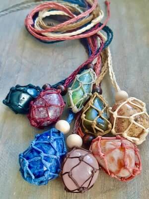 Macrame Interchangeable Pouch Necklace by Macrame Damare